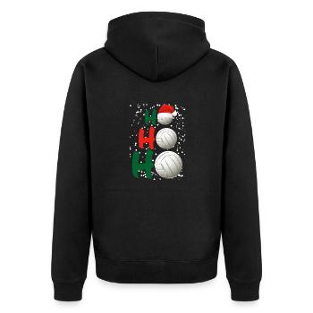 Voleyball Christmas - Unisex Premium Organic Zip Hoodie - black - Back - Nico (187cm)