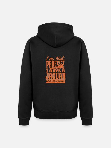 PERFECT WITH JAGUAR Y - Unisex Premium Organic Zip Hoodie - black