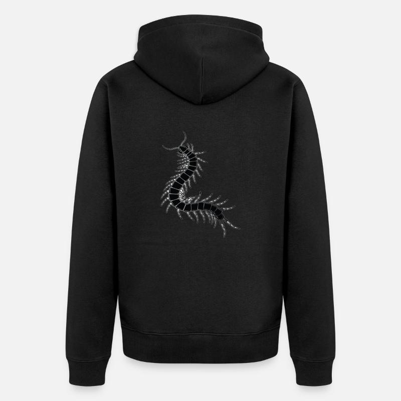 Tausendfüßler - Unisex Premium Bio Zip Hoodie - Schwarz