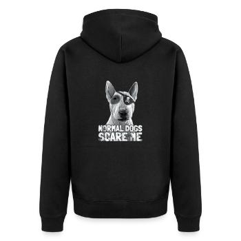 Bull terrier pirate - Unisex Premium Organic Zip Hoodie - black - Back - Nico (187cm)