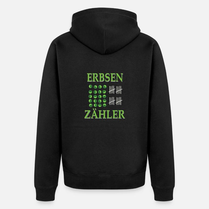 Erbsenzähler - Unisex Premium Bio Zip Hoodie - Schwarz
