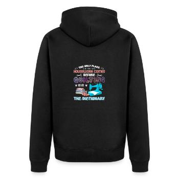 Quilting Design - Unisex Premium Bio Zip Hoodie - Schwarz - Hinten - Nico (187cm)