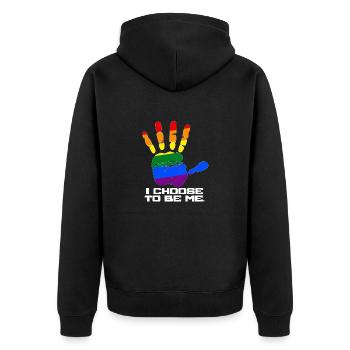 Cool gay identity - Unisex Premium Organic Zip Hoodie - black - Back - Nico (187cm)