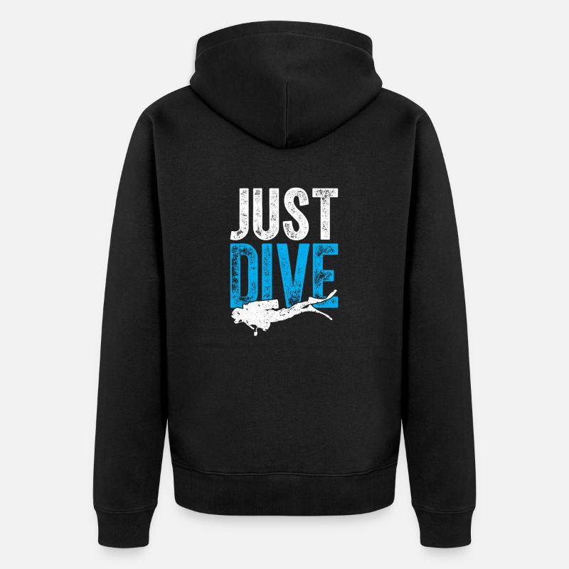 Just Dive - Unisex Premium Bio Zip Hoodie - Schwarz