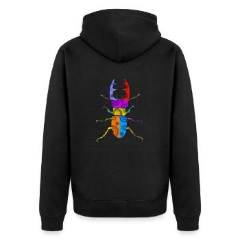 Stag beetle - Unisex Premium Organic Zip Hoodie - black - Back - Nico (187cm)