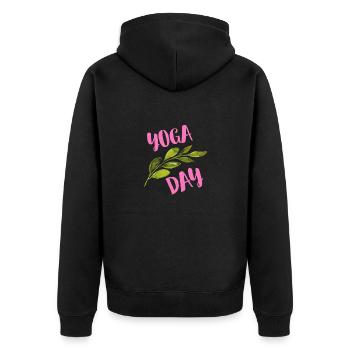 Journée de yoga - Veste à capuche bio Premium Unisexe - noir - Dos - Nico (187cm)