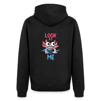 Axlotl - REGARDE-MOI - Veste à capuche bio Premium Unisexe - noir - Dos - Nico (187cm)