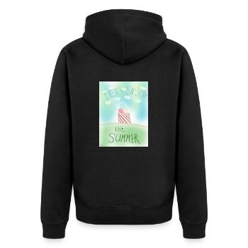 Lets enjoy the summer - Unisex Premium Bio Zip Hoodie - Schwarz - Hinten - Nico (187cm)