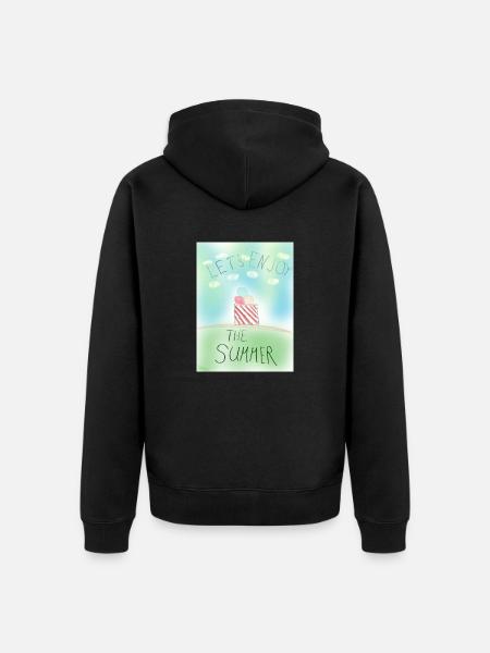 Lets enjoy the summer - Unisex Premium Bio Zip Hoodie - Schwarz
