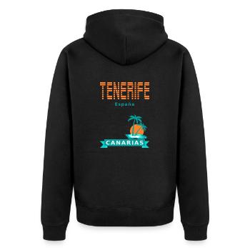 Tenerife - Espagne - Veste à capuche bio Premium Unisexe - noir - Dos - Nico (187cm)