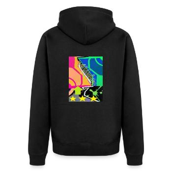 graffiti Colours - Unisex Premium Organic Zip Hoodie - black - Back - Nico (187cm)
