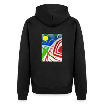 graffiti landscape sunny - Unisex Premium Organic Zip Hoodie - black - Back - Nico (187cm)