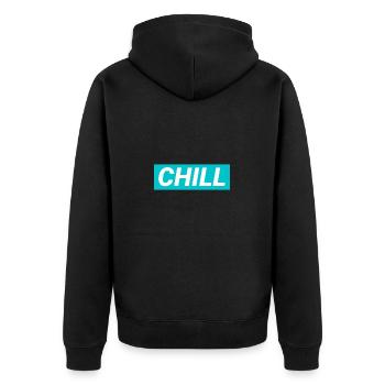 Chill - Unisex Premium Organic Zip Hoodie - black - Back - Nico (187cm)