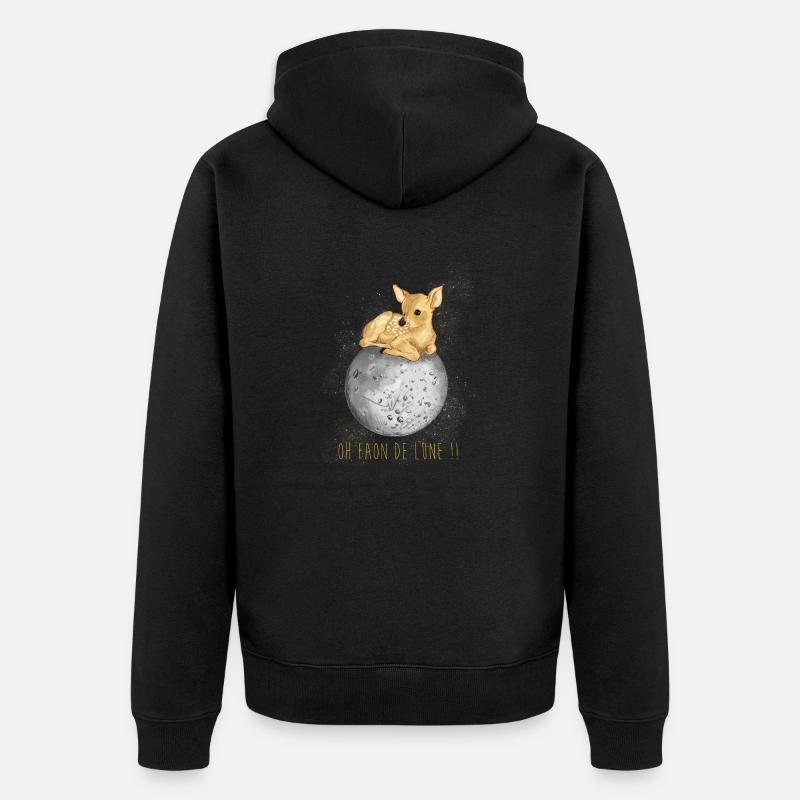 Fan de lune - Veste à capuche bio Premium Unisexe - noir