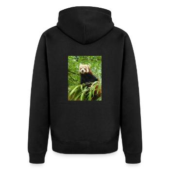 Red Panda - Unisex Premium Organic Zip Hoodie - black - Back - Nico (187cm)
