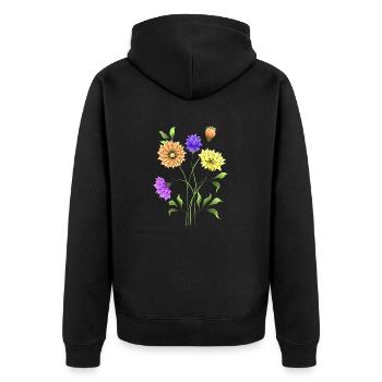 Fleur - Veste à capuche bio Premium Unisexe - noir - Dos - Nico (187cm)
