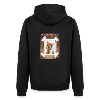 NÖ Einfach NÖ - Unisex Premium Organic Zip Hoodie - black - Back - Nico (187cm)