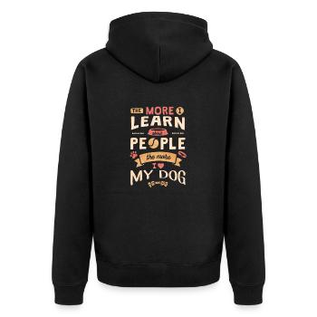 My dog - Unisex Premium Organic Zip Hoodie - black - Back - Nico (187cm)