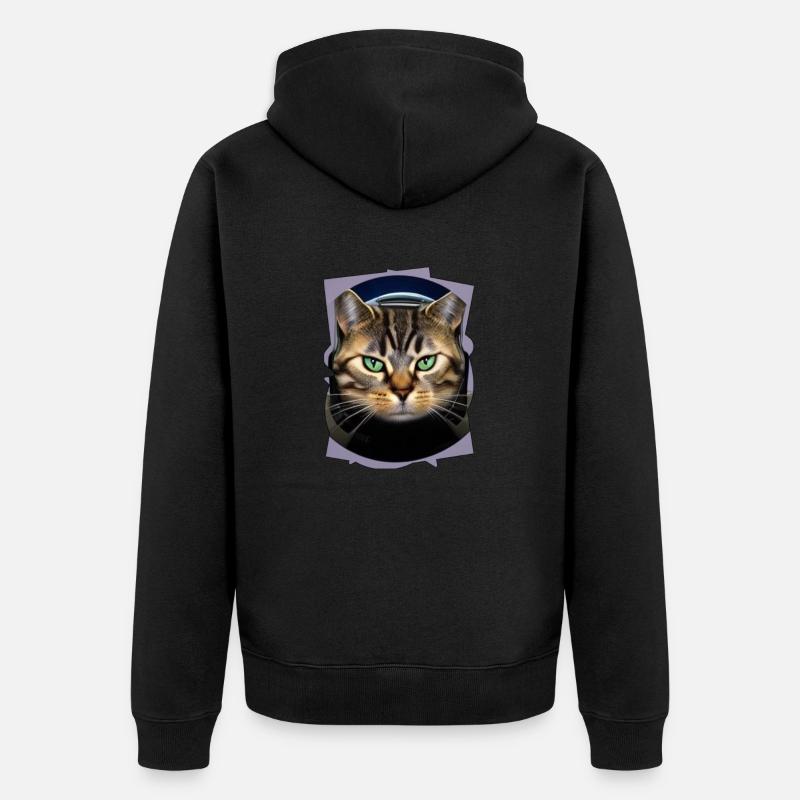Space Cat 2 - Veste à capuche bio Premium Unisexe - noir