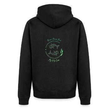 Karma Beach fishes vert - Veste à capuche bio Premium Unisexe - noir - Dos - Nico (187cm)