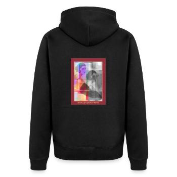 give peace a chance -03- - Unisex Premium Bio Zip Hoodie - Schwarz - Hinten - Nico (187cm)