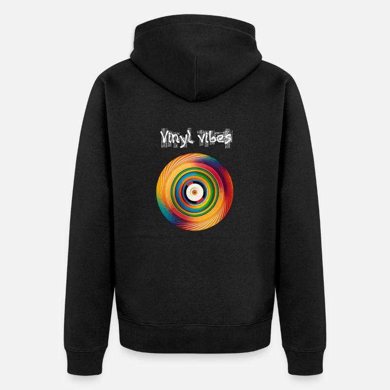 Vinyl vibes - Veste à capuche bio Premium Unisexe - noir