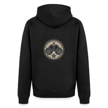 Kettlebell - Unisex Premium Bio Zip Hoodie - Schwarz - Hinten - Nico (187cm)