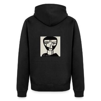 ARTWORK2 - Unisex Premium Bio Zip Hoodie - Schwarz - Hinten - Nico (187cm)