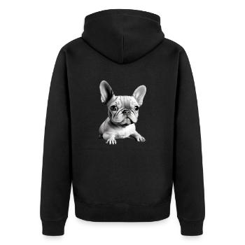 Chiens Chien bouledogue Français Chien Propriétaire - Veste à capuche bio Premium Unisexe - noir - Dos - Nico (187cm)
