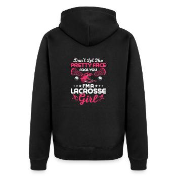 Ne laissez pas le joli visage vous tromper Je suis une crosse - Veste à capuche bio Premium Unisexe - noir - Dos - Nico (187cm)