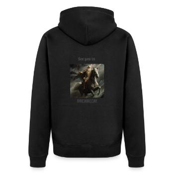 Odin on Warhorse : Rendez-vous au Valhalla ! - Veste à capuche bio Premium Unisexe - noir - Dos - Nico (187cm)