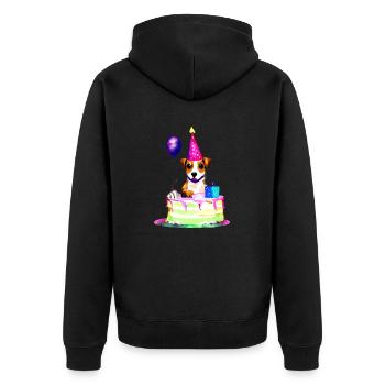 Chiot Labrador propriétaire Labrador Retriever - Veste à capuche bio Premium Unisexe - noir - Dos - Nico (187cm)