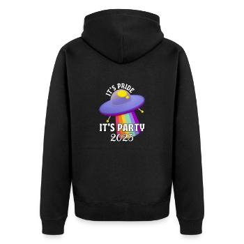 On Pridet est une fête. - Veste à capuche bio Premium Unisexe - noir - Dos - Nico (187cm)