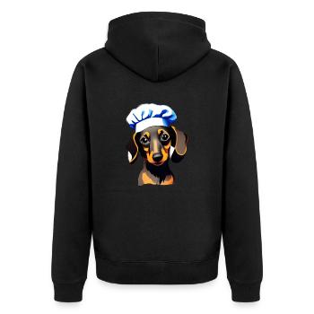 Teckel Restaurateur Chien Dachshund Chiot Chiens de cuisine - Veste à capuche bio Premium Unisexe - noir - Dos - Nico (187cm)
