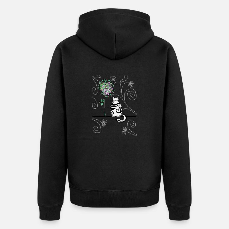 Chat - Veste à capuche bio Premium Unisexe - noir