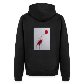 Crane sun - Unisex Premium Organic Zip Hoodie - black - Back - Nico (187cm)