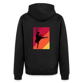 Dancing Dance Music - Unisex Premium Bio Zip Hoodie - Schwarz - Hinten - Nico (187cm)