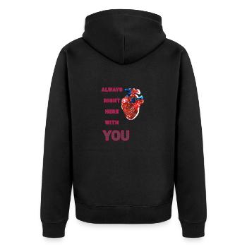 Anatomical heart design - Unisex Premium Organic Zip Hoodie - black - Back - Nico (187cm)