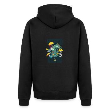 420 BMO Paix mondiale - Veste à capuche bio Premium Unisexe - noir - Dos - Nico (187cm)