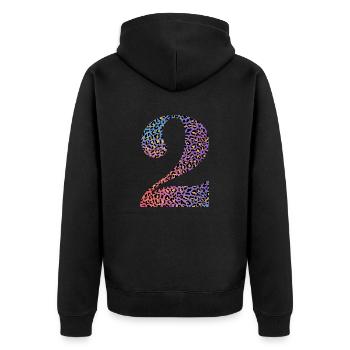 2e anniversaire léopard - Veste à capuche bio Premium Unisexe - noir - Dos - Nico (187cm)