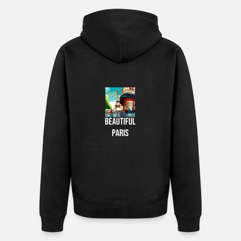 Beautiful Paris - das wunderschöne Paris - Unisex Premium Bio Zip Hoodie - Schwarz