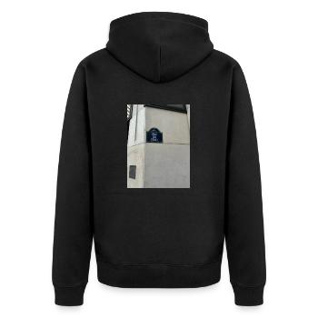IMG 0491 - Unisex Premium Organic Zip Hoodie - black - Back - Nico (187cm)