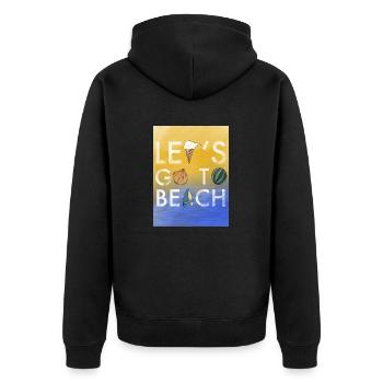 Lets Go to beach - Unisex Premium Bio Zip Hoodie - Schwarz - Hinten - Nico (187cm)