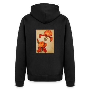 Poster Canvas Sng Iris 36 - Unisex Premium Organic Zip Hoodie - black - Back - Nico (187cm)