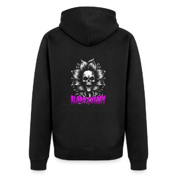 Bloom Energy Sinister Skull Flower Face - Unisex Premium Organic Zip Hoodie - black - Back - Nico (187cm)