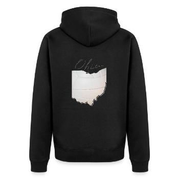 Ohio (United States) | real volleyball | Map Script - Unisex Premium Organic Zip Hoodie - black - Back - Nico (187cm)