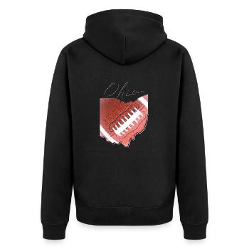 Ohio (United States) | real football | Map Script - Unisex Premium Organic Zip Hoodie - black - Back - Nico (187cm)