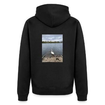 Cygne - Veste à capuche bio Premium Unisexe - noir - Dos - Nico (187cm)