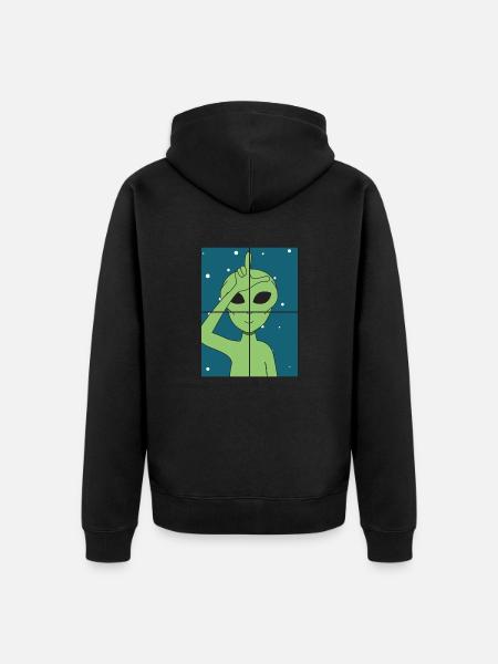 Alien - Unisex Premium Bio Zip Hoodie - Schwarz