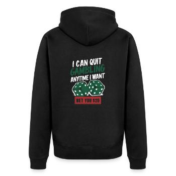 Citation de pari amusante - Mise de 20 $ - Veste à capuche bio Premium Unisexe - noir - Dos - Nico (187cm)